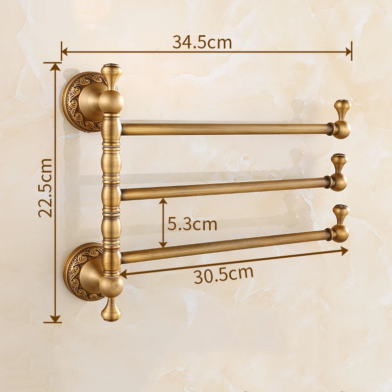 Towel Racks 2/3/4/5 Tiers Bars Antique Brass Holder Bath Rack Active Rails Pants Hanger Bathroom Accessories Wall Shelf | Строительство