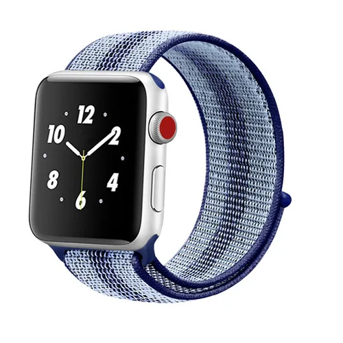 s midnight blue 24 Ремешок для Apple Watch, ремешок для Apple Watch 5, 4, 44, мм, 42 мм, iwatch band 3, 2, 5, 42 мм, 38 мм, Спортивная петля, correa, нейлоновый ремешок для часов - Цвет ремешка: s midnight blue 24