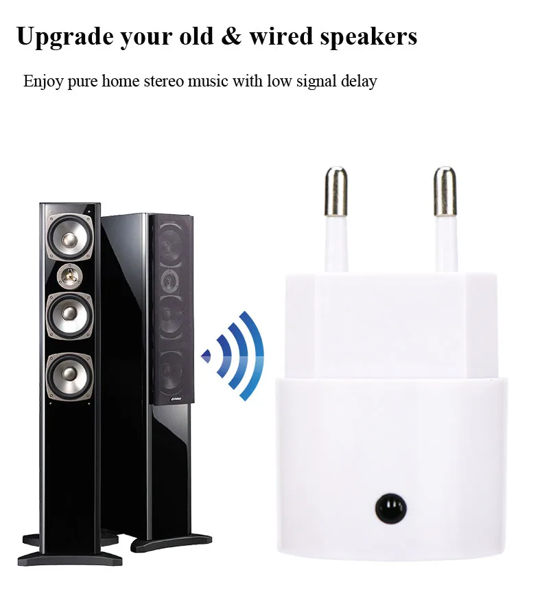 Bluetooth-приемник V4.2, аудио адаптер, зарядное устройство переменного тока, белый цвет, 110 В до 240 В, белый цвет, штепсельная вилка европейского и американского стандарта с USB и портом 3,5 мм