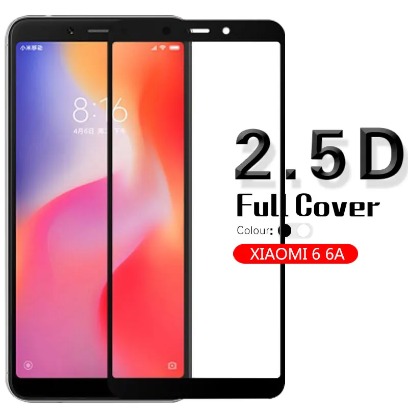 Закаленное стекло 2.5D с полным покрытием краев и защитой от царапин для Xiaomi Redmi 6 6A