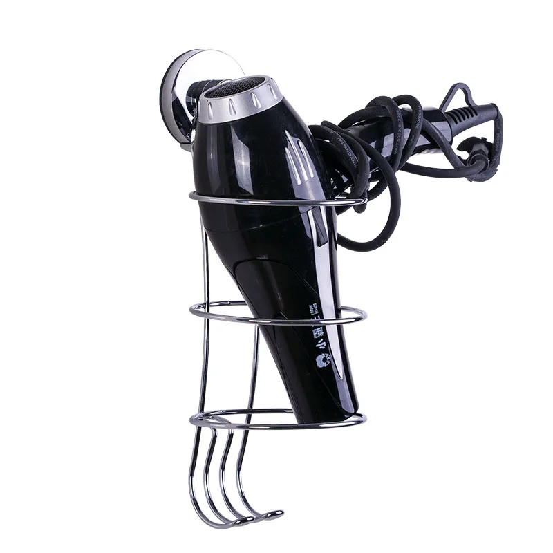 Хромированная стойка для фена без сверления сильный всасывающий крючок|dryer rack|hair