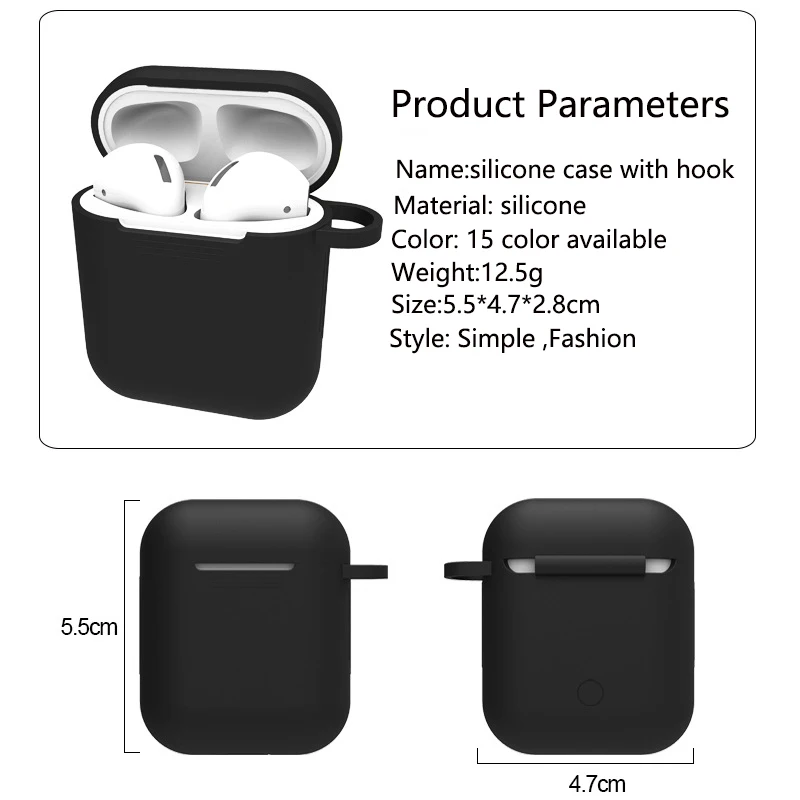5 in 1 Silicone Case For Apple Airpod iPhone AirPods Key Chain Anti-lost Strap Storage Wireless Earphone TPU Cover |