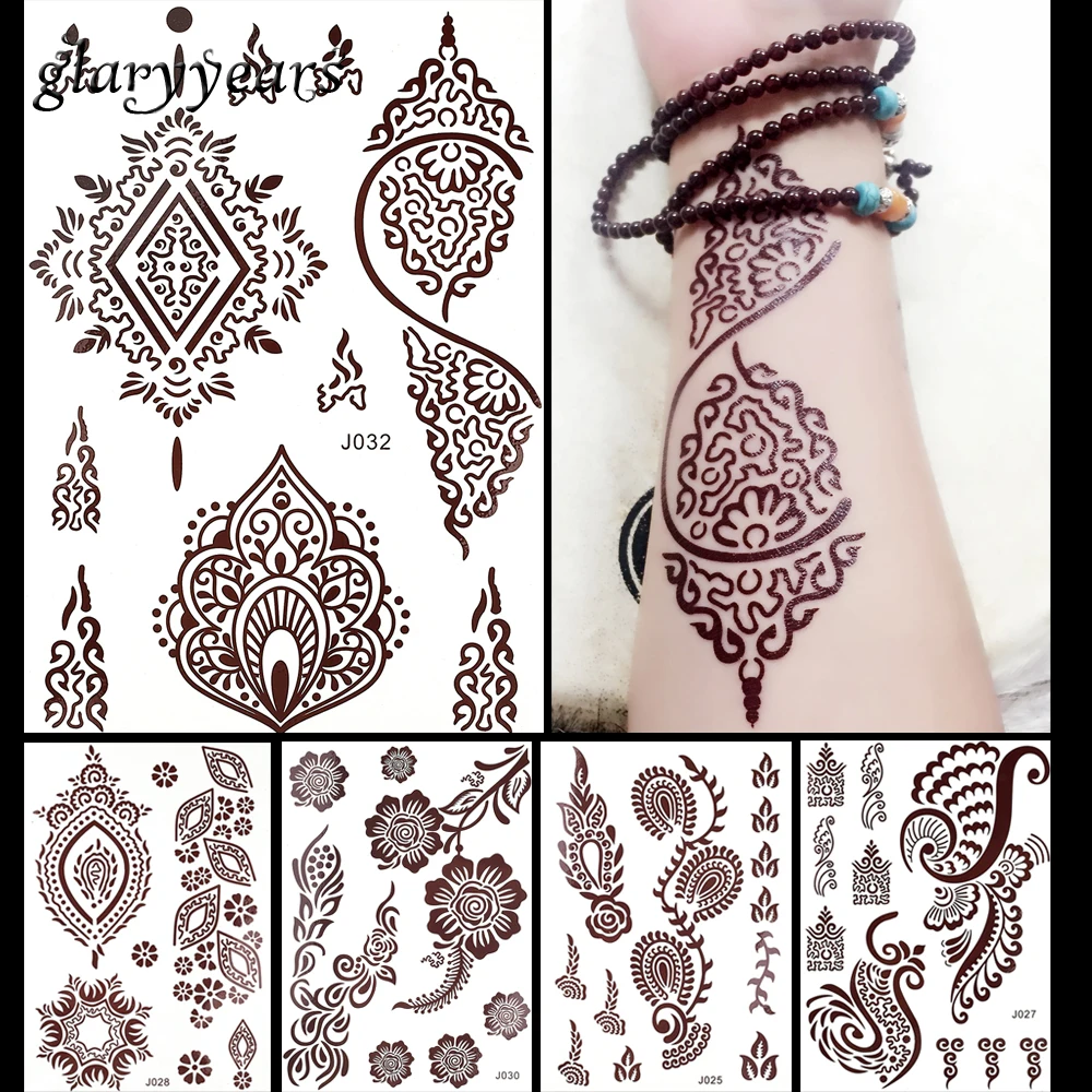 1 шт. флэш водостойкое тату металик женские коричневые чернила для росписи хной