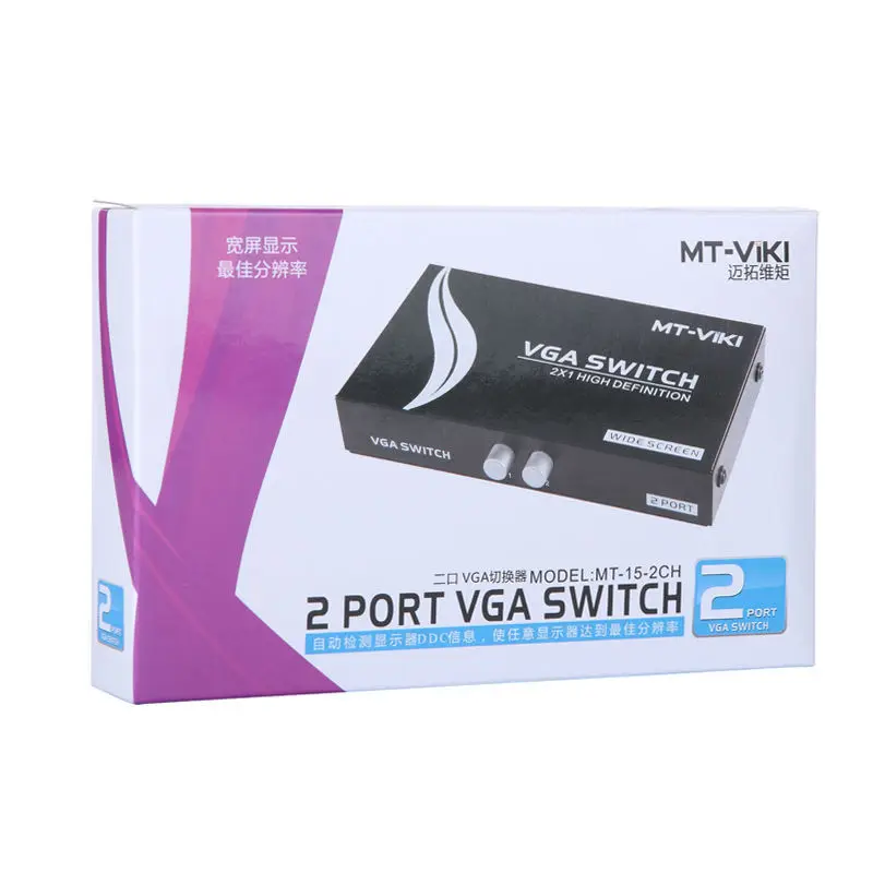MT VIKI 2 порта VGA переключатель входа 1 выход видео D sub PC Share монитор высокое