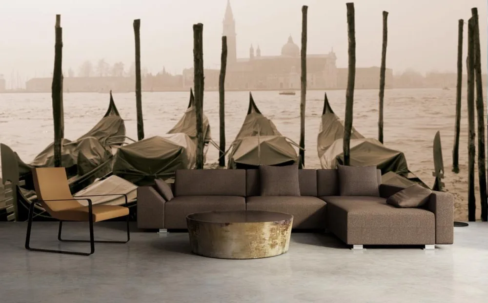 

[Self-Adhesive] 3D Grey City Ocean Many Boats 18 Wall Paper mural Wall Print Decal Wall Murals
