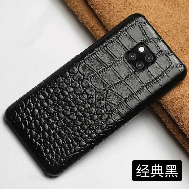 Натуральная кожа чехол для телефона для huawei mate 20 pro Lite P20 P30 Lite Y6 Y9 Y7 Роскошный чехол для Honor10i 20i 20 Pro 10 8X 9X - Цвет: black