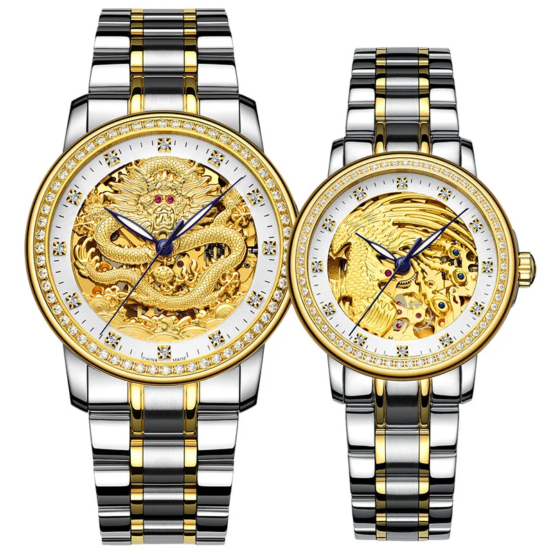 2021 новый бренд класса люкс Бизнес пару часов нефритовый полый механические Для