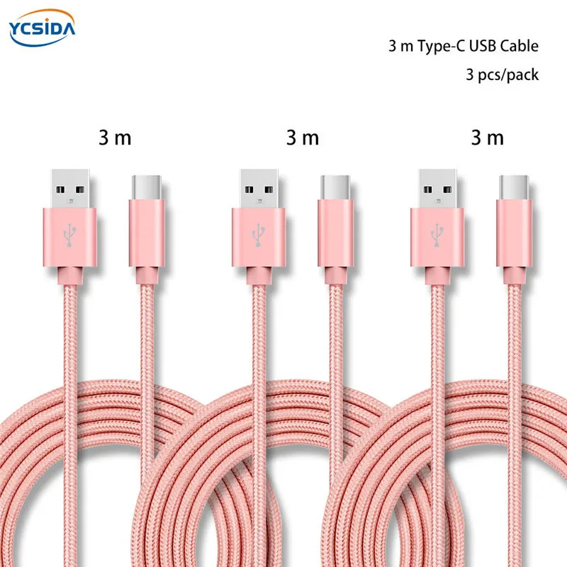 5V 2.4A USB C нейлоновый кабель для зарядного устройства Samsung S10/LG G6/Huawei mate 20/Xiaomi 8/OPPO