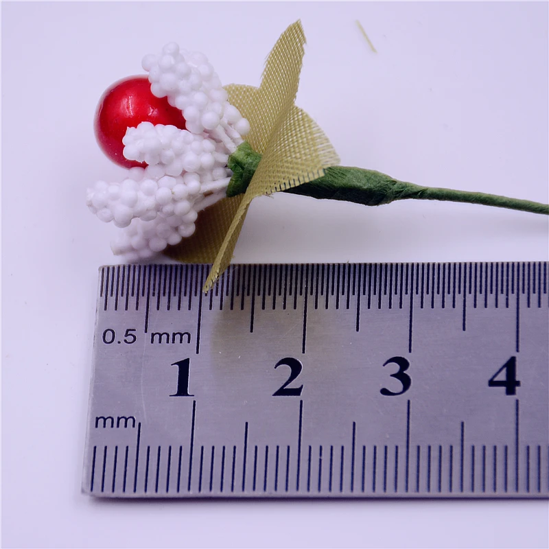 Пена вишни, черники и шар из искусственных цветов с 40 шт. в пучке, стебли с нитями для букета и листья для декорации коробки на свадьбу.