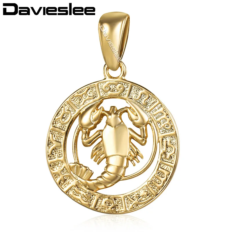 GP360 Davieslee женский знак зодиака Рак кулон Золотое созвездие кулон ожерелья для женщин ювелирные изделия дропшиппинг DGP360 - Окраска металла: GP360