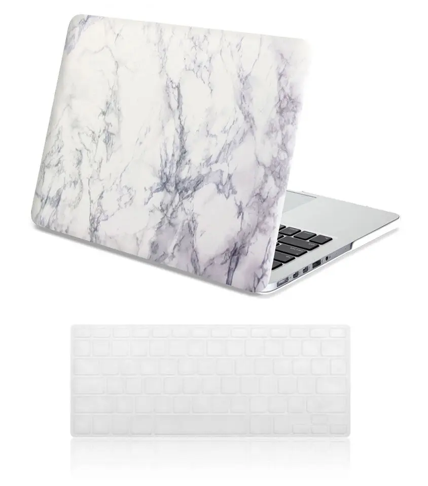 Новый жесткий чехол POSEIT с белым мрамором клавиатурой для Macbook Pro 13 15 Retina Air 11 12