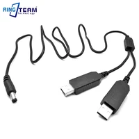10pcs dc 5 5x2 5mm dual usb power cable for ac pw20 canon dr e6 ack e6 dr e18 ack e18 dr 400 dr e2 dcc3 dc coupler led lamp