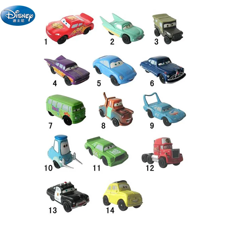 14 шт./лот Disney McQueen машинки экшн куклы мальчики игрушка модель микро пейзаж торт