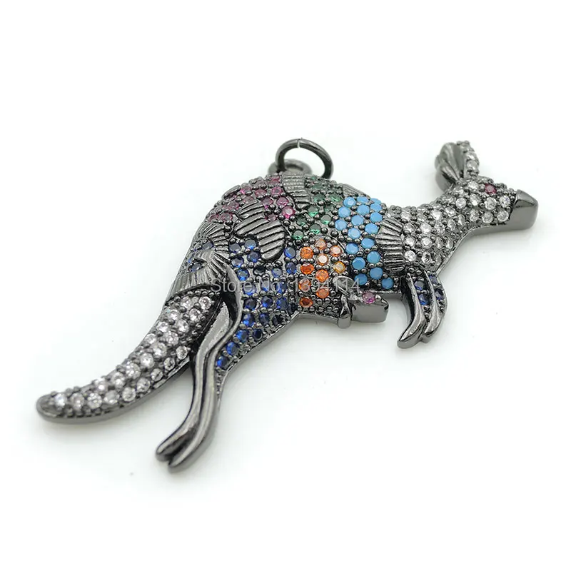 35*25*5 мм Micro Pave Clear& Blue& Red& Green& Kallaite CZ кенгуру Подвески подходят для мужчин и женщин, делая ожерелья ювелирные изделия