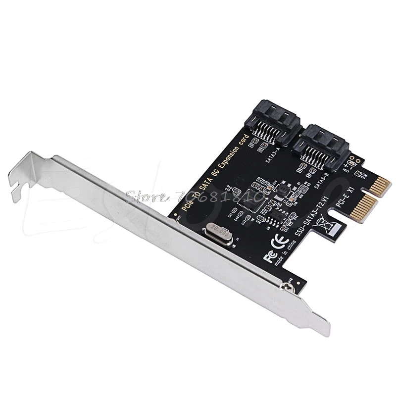 PCIE PCI Express к SATA3.0 2 портовый SATA III 6G контроллер расширения адаптер карта Прямая