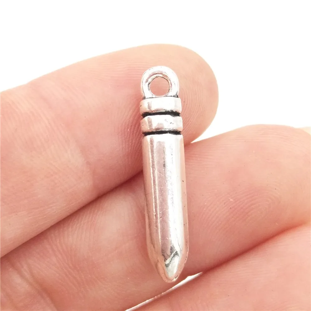 30 шт. посеребренные подвески-пули для браслетов 4 х23 мм 2 г | Украшения и аксессуары