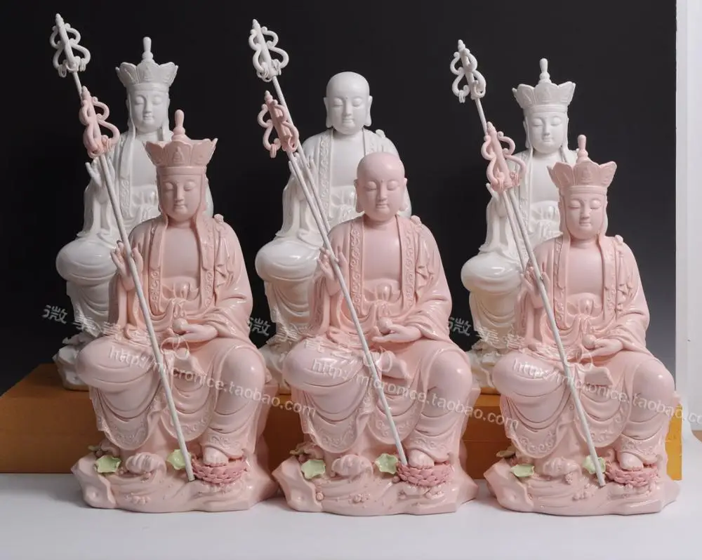 

16 to 19 inches of white pink sitting on the lotus like Ksitigarbha Bodhisattva Ksitigarbha Buddha Dehua porcelain ceramic Po Sa