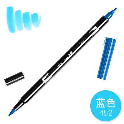 452 1 шт. TOMBOW AB-T Япония 96 цветов две головки художественная кисть ручка маркер Профессиональный водный маркер ручка живопись школьные принадлежности - Цвет: 452