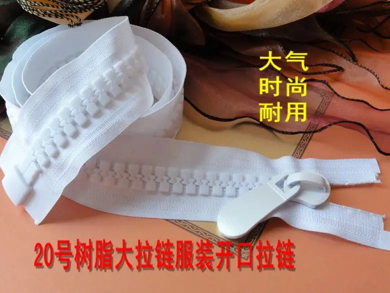 Толстый и большой молнии/20 # Смола молния/белый открытый конец 85 см 100 для DIY