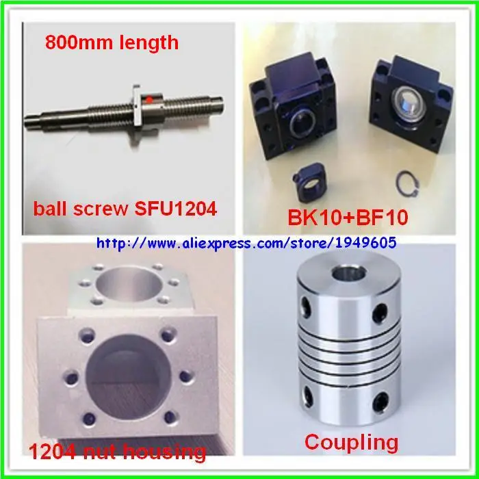 1 шт. 1204 шариковый винт SFU1204-800mm + гайка Корпус комплект BK10 BF10 Поддержка 6 35x8 мм Муфта