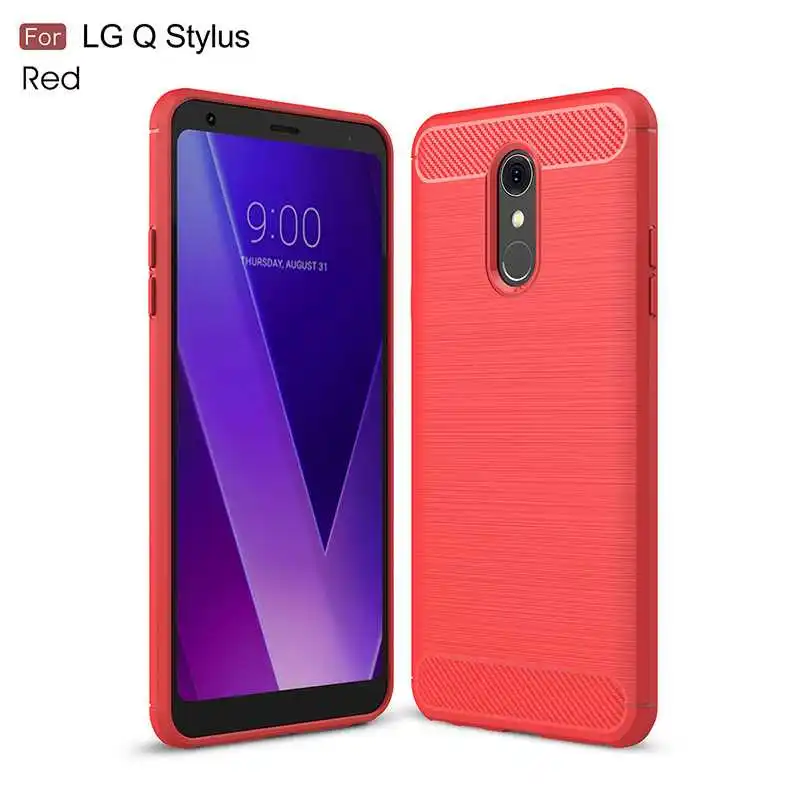 Mokoemi модный Ударопрочный Мягкий силиконовый чехол 6," для LG Q Stylus чехол для телефона - Цвет: Red