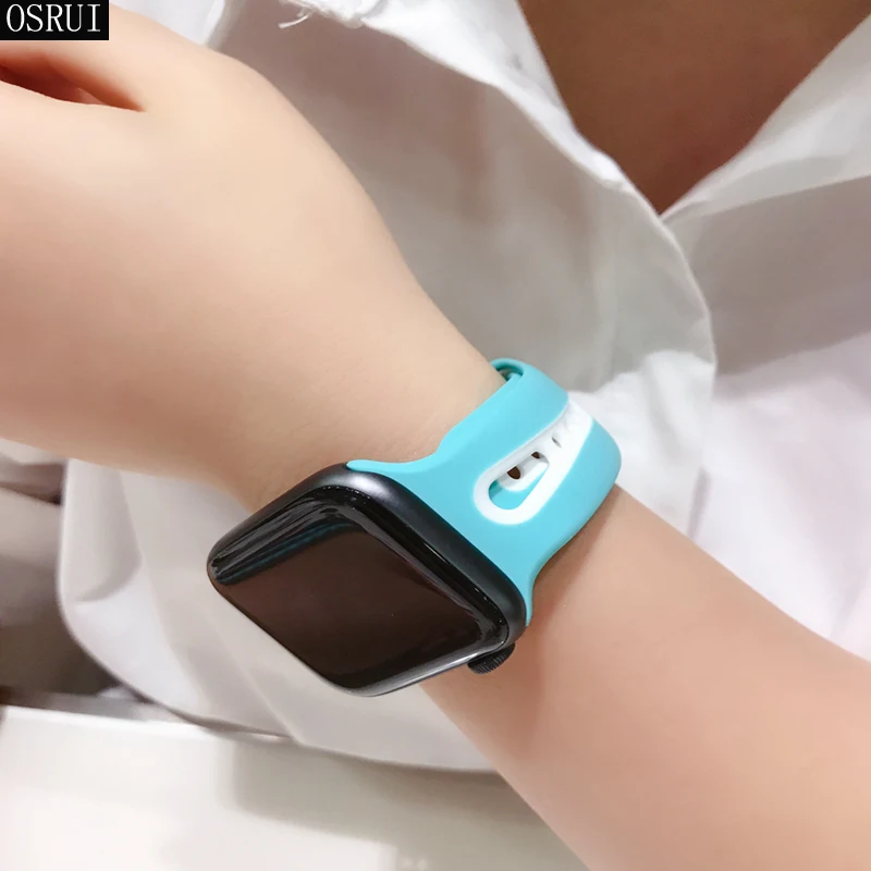 Спортивный ремешок для apple watch band 42 мм 38 44 40 correa iwatch 4 3 2 Силиконовый браслет pulseira