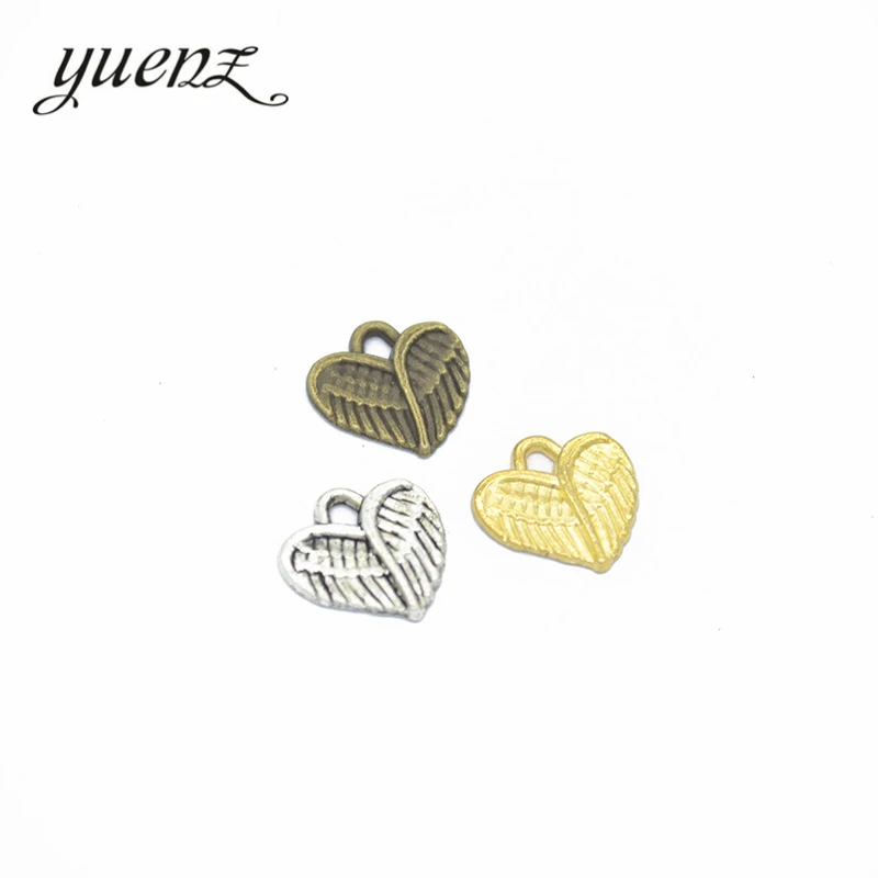 

YuenZ 30pcs 3 colour Antique Silver color heart Charm fit for Bracelets Necklace DIY Metal Jewelry Making 13*13mm A23