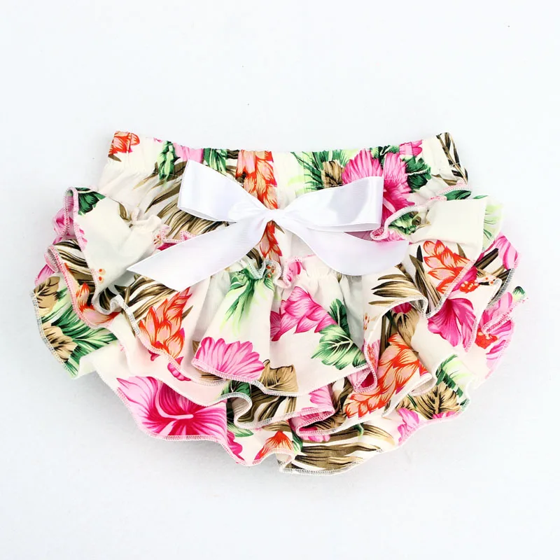 Модные детские шорты из 100% хлопка шаровары с оборками для маленьких девочек