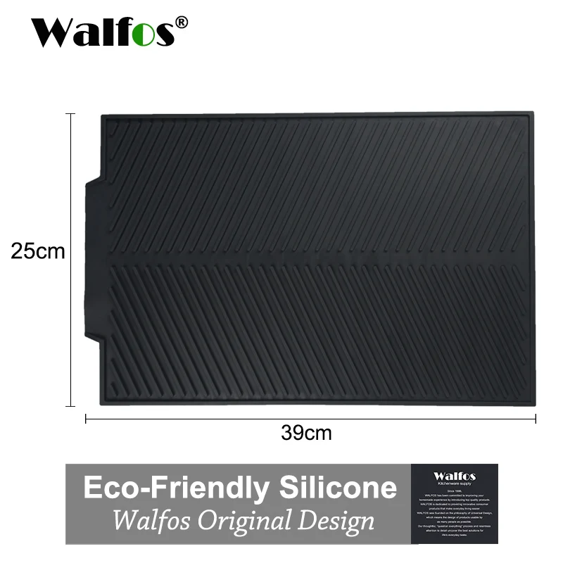WALFOS Gray WALFOS Пищевая силиконовая миска для сушки посуды, очень большой термостойкий силиконовый Антибактериальный диспенсер для посуды - Цвет: WALFOS Gray