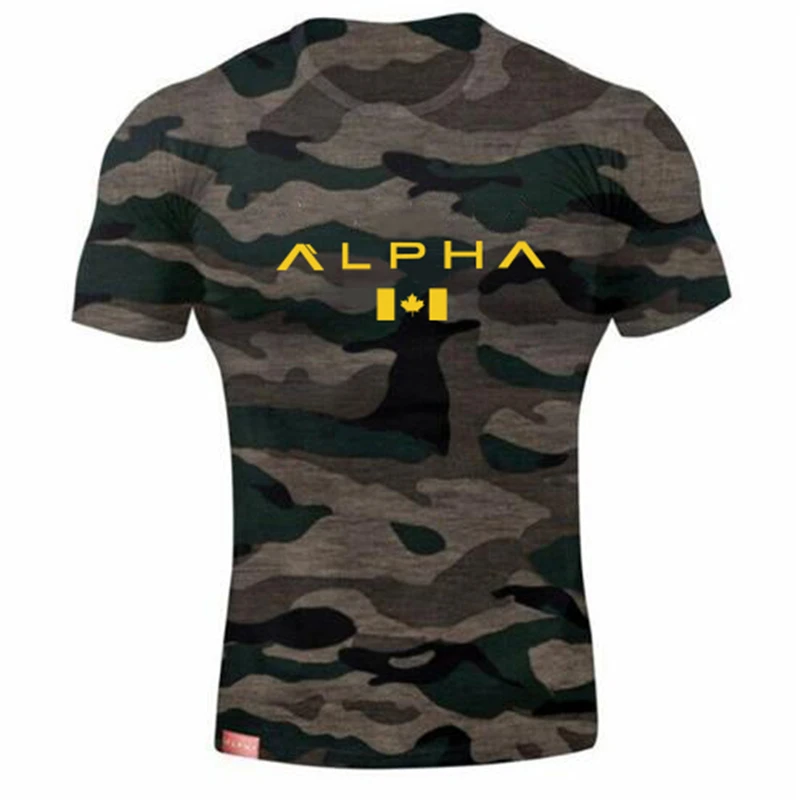 ALPHA maple Leaf модная летняя футболка с коротким рукавом, Мужская брендовая одежда, хлопковая удобная мужская футболка с принтом, мужские футболки для фитнеса