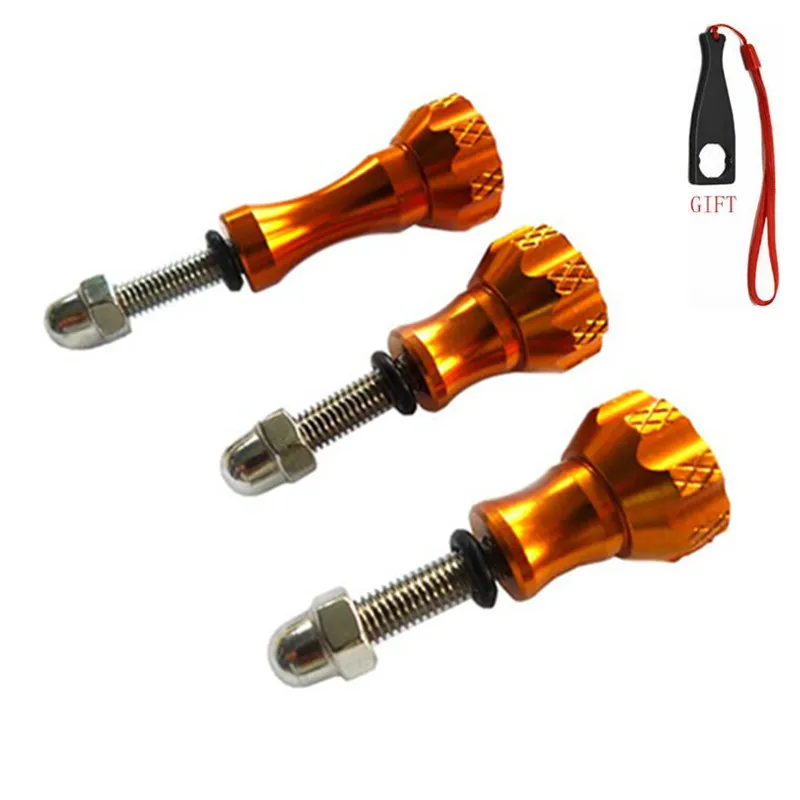 Золотой цвет Suptig Aluminum Thumbscrew Set for Gopro Hero7 6 5 4 Session Aluminum Thumb Screw Bolts 2 Short+ 1 Long For Xiaomi yi 4k sjcam - Цвет: Золотой цвет