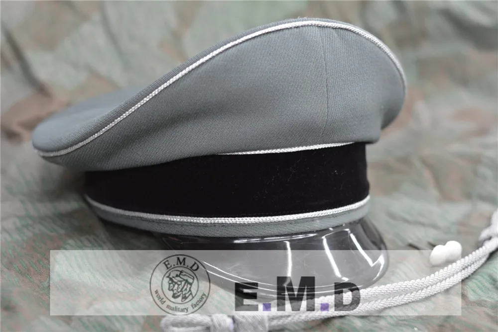 WW2 E.M.D M36 M37   .Officer hat . Twill Wool (Orange).Silver line