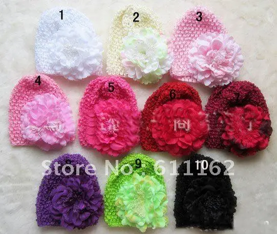 2013 hottest sale Korean silk hair cap, bonnet, flower peony + hat 10 color spot