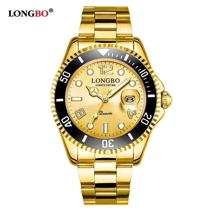 

2021 New Man Watch Top Brand Longbo Watch Men Sports Watches Glass Date Full Stainless Steel Watch Gifts