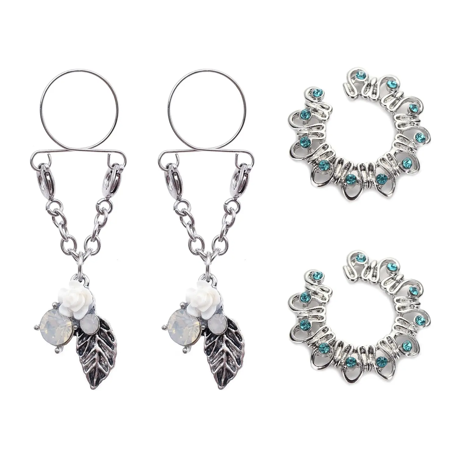 Кольца JFORYOY из нержавеющей стали для имитации сосков регулируемые ювелирные