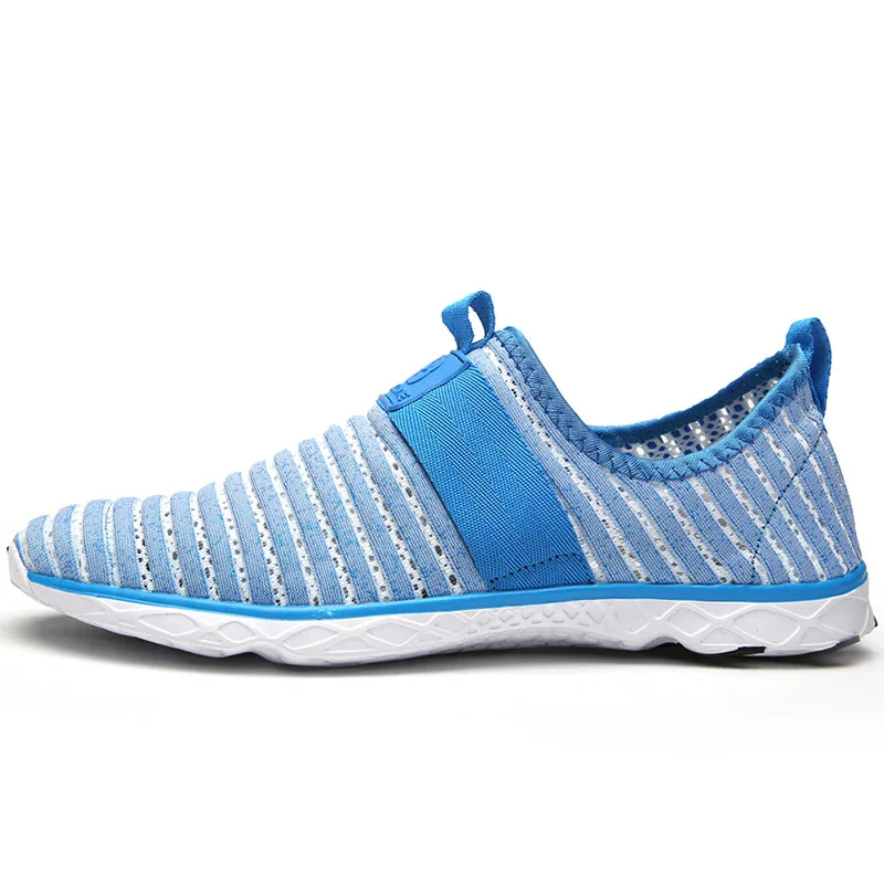 Lightblue9976 Aleader/Новинка года; дышащая мужская обувь; летняя пляжная обувь без застежки; женская прогулочная водонепроницаемая обувь на плоской подошве; повседневная обувь из сетчатого материала; zapatillas - Цвет: Lightblue9976
