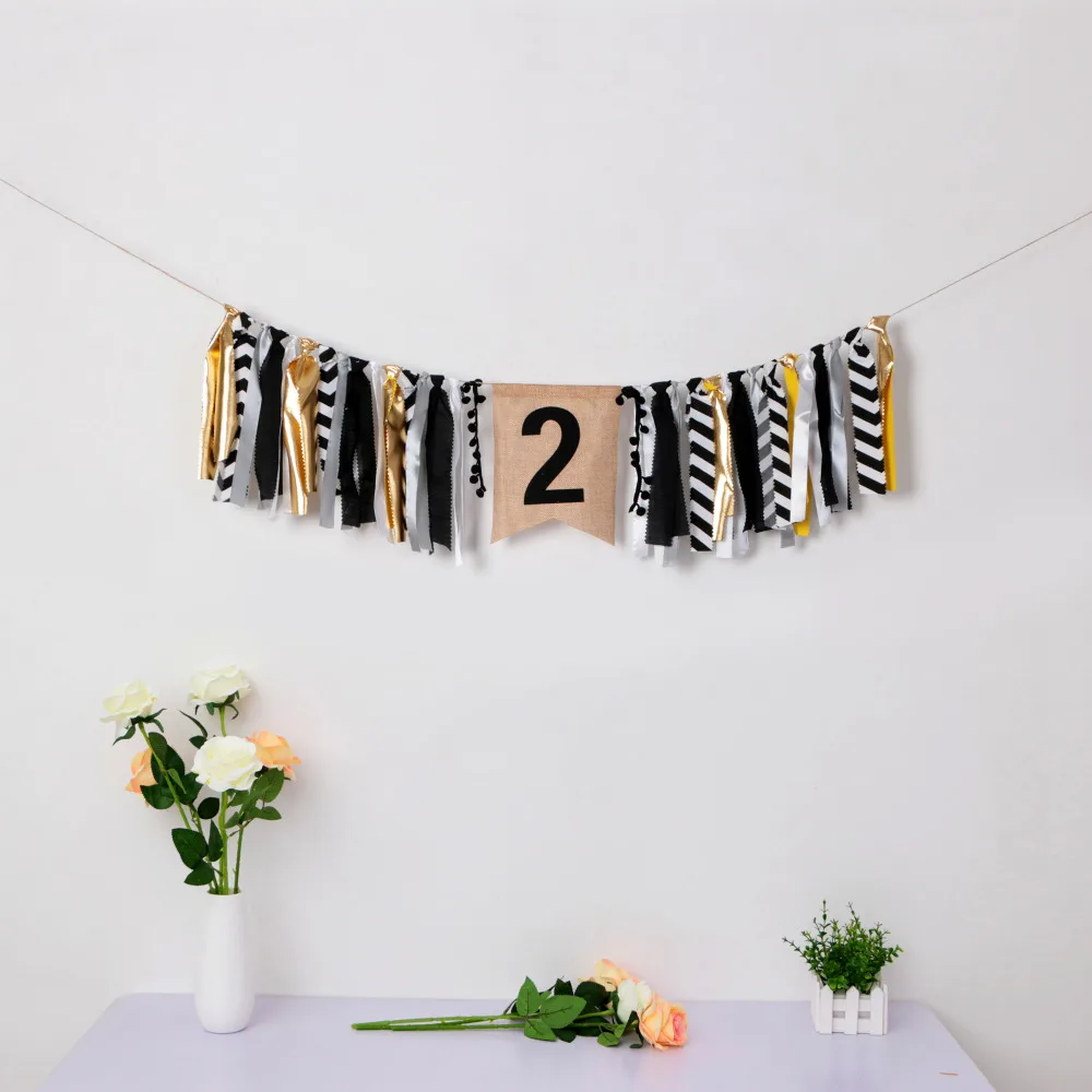 Новинка 1 комплект детский Baby Shower баннер 1th один флаг розовый День рождения