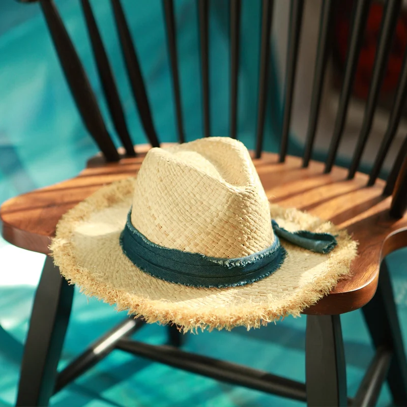 Шляпа соломенная из рафии для мужчин и женщин Панама с широкими полями лучший