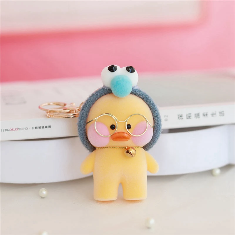9 1 шт. 8 см Lalafanfan милый брелок игрушка Kawaii кафе мини желтая утка фигурка брелок сумки украшения игрушки для детей - Цвет: 9