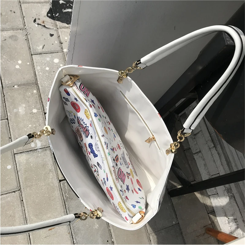 LIANGKA 2 шт. композитный сумки большой граффити узор сумка с принтом для женщин