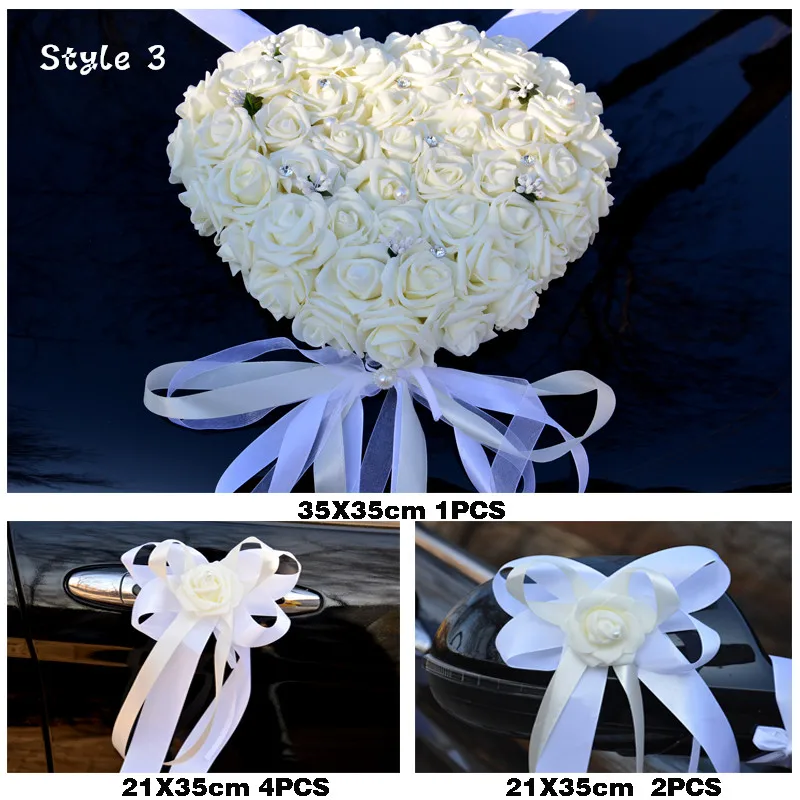 

2019 NEW Wedding centerpieces Car Decorative Flowers pure white color Wedding artificialFlowers Wreath Decorative fake Flowers