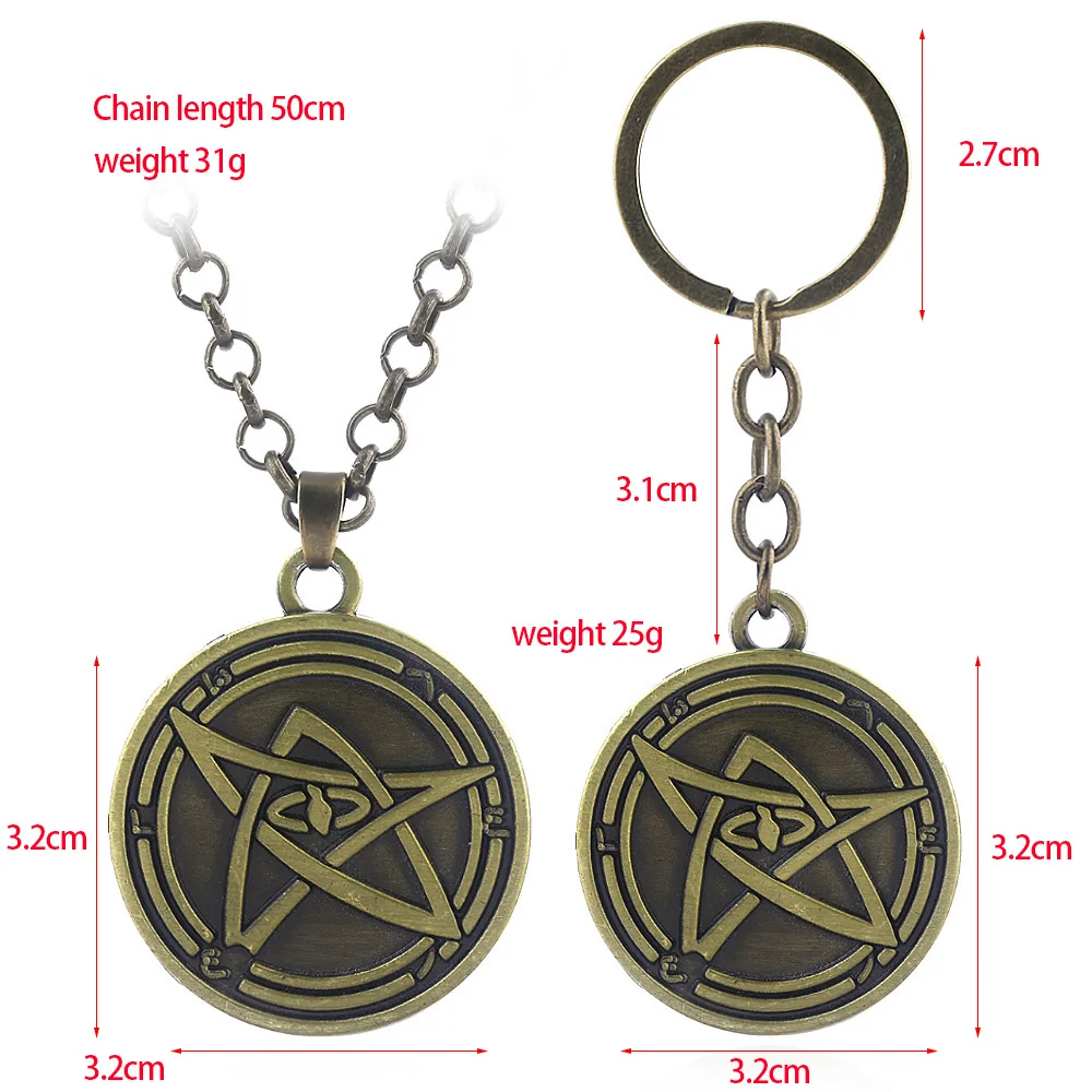 

Cthulhu Mythos Necklace Necronomicon Cult Clan Myth Cosmos Symbol Stars Universe Pendant Necklace for Women Men Choker Keyring