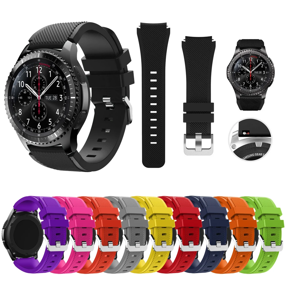 Gear S3 Frontier/классический ремешок для часов 22 мм Мягкие силиконовые мужские часы