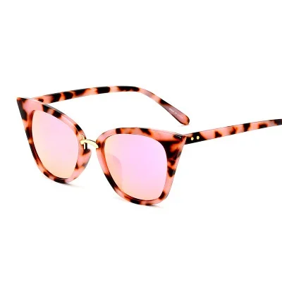 pink COOLSIR кошачий глаз Женские оправы для очков брендовые дизайнерские очки винтажные зеркальные классические прозрачные линзы очки - Цвет линз: pink