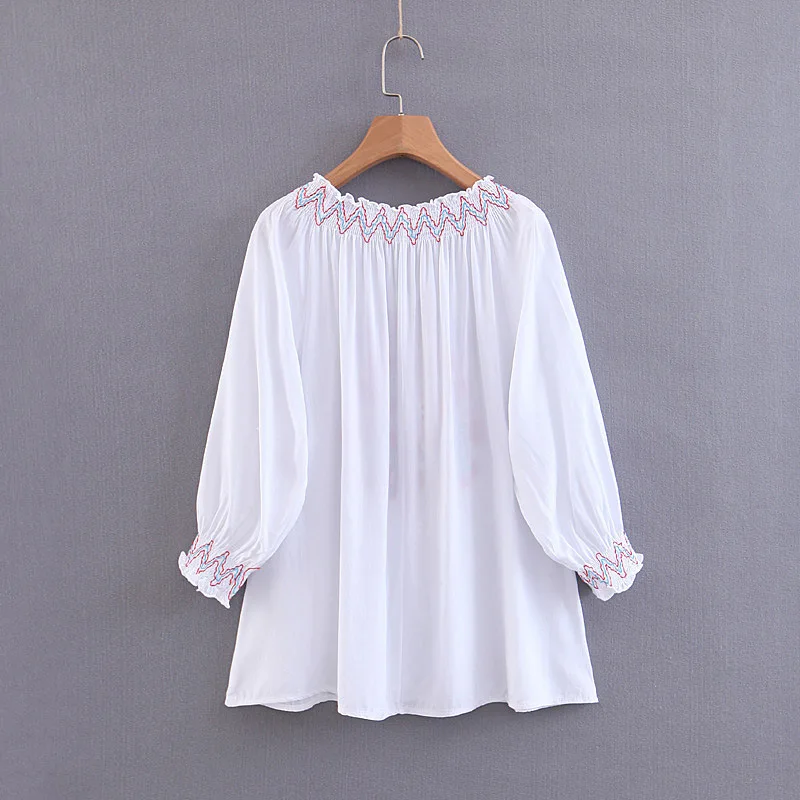 Yuuyiwa Women Blouses Shirts Women's new wholesale flowers embroidered fringed jacket Tops Blusas Mujer De |