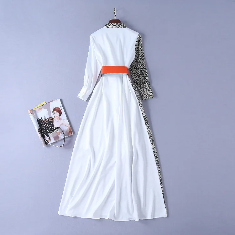 Женская дизайнерская рубашка с принтом 2019 повседневная леопардовая Лоскутная