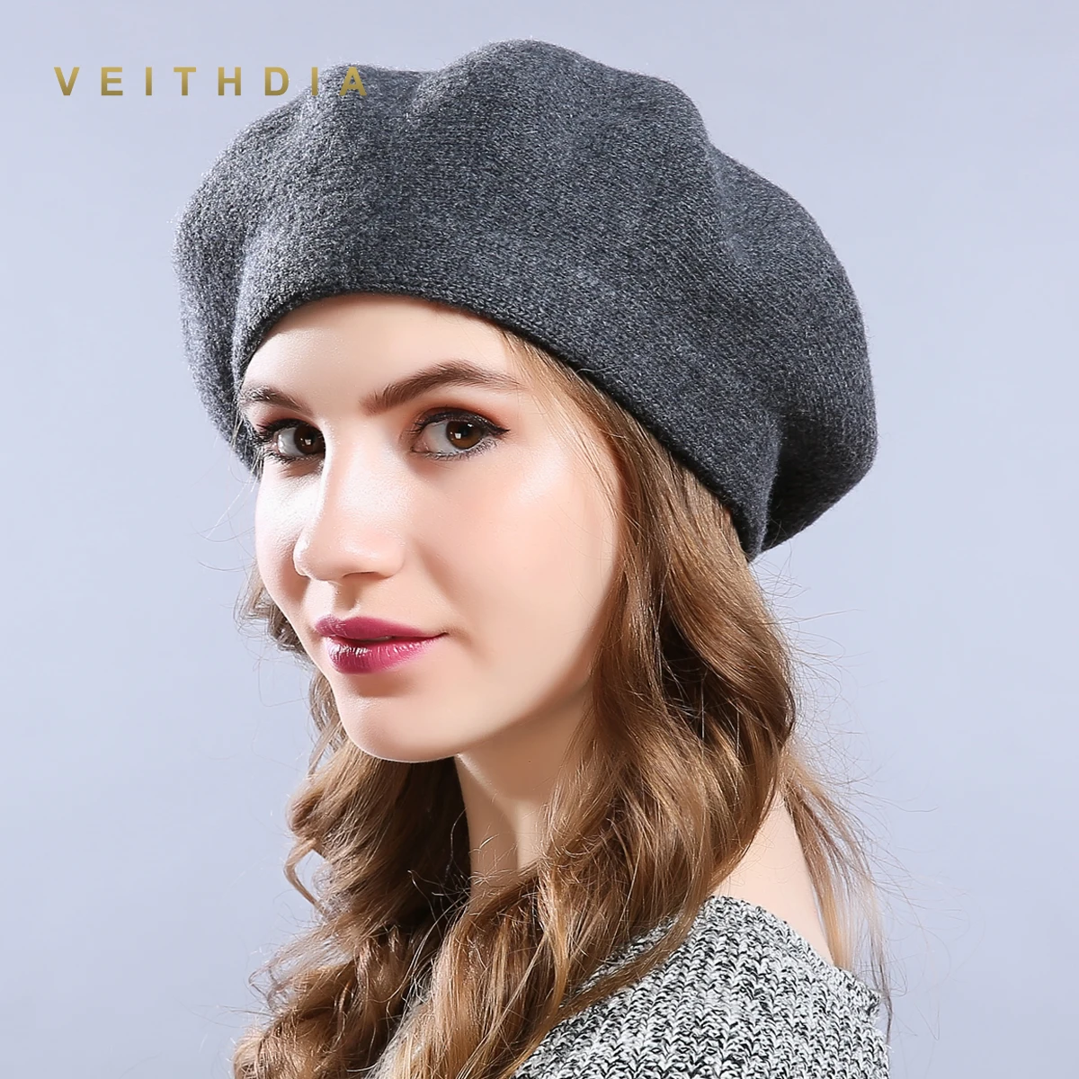 Новые зимние шапки береты VEITHDIA однотонные шерстяные кашемировые женские теплые