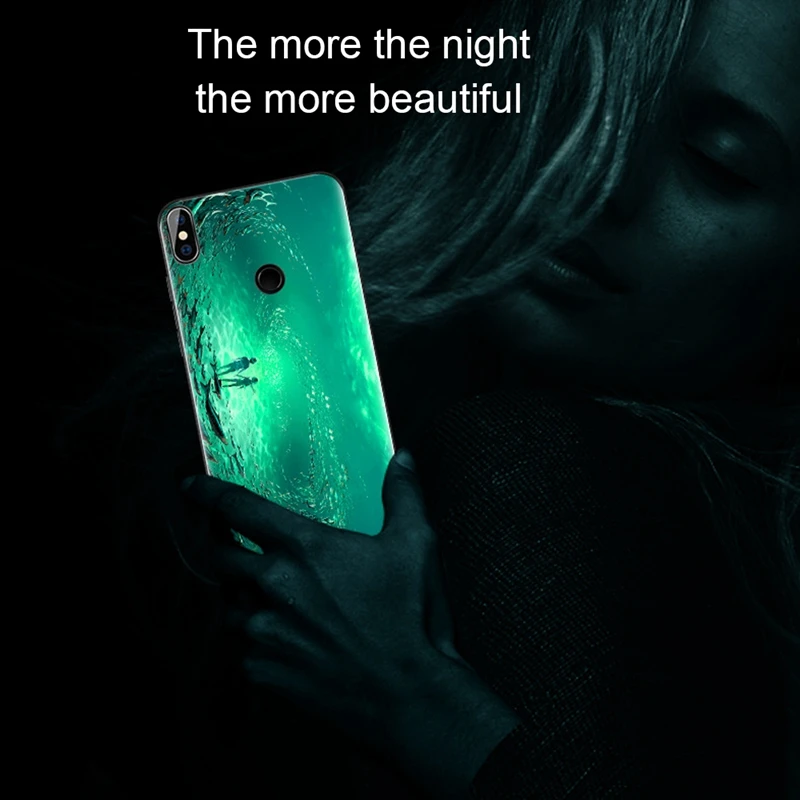 City Luminous Phone Case For Xiaomi Redmi Note 6 Pro 5 Plus 4 4X 6A Glass Cover Mi A2 A1 5X 6X Mi6 8 Lite Funda |
