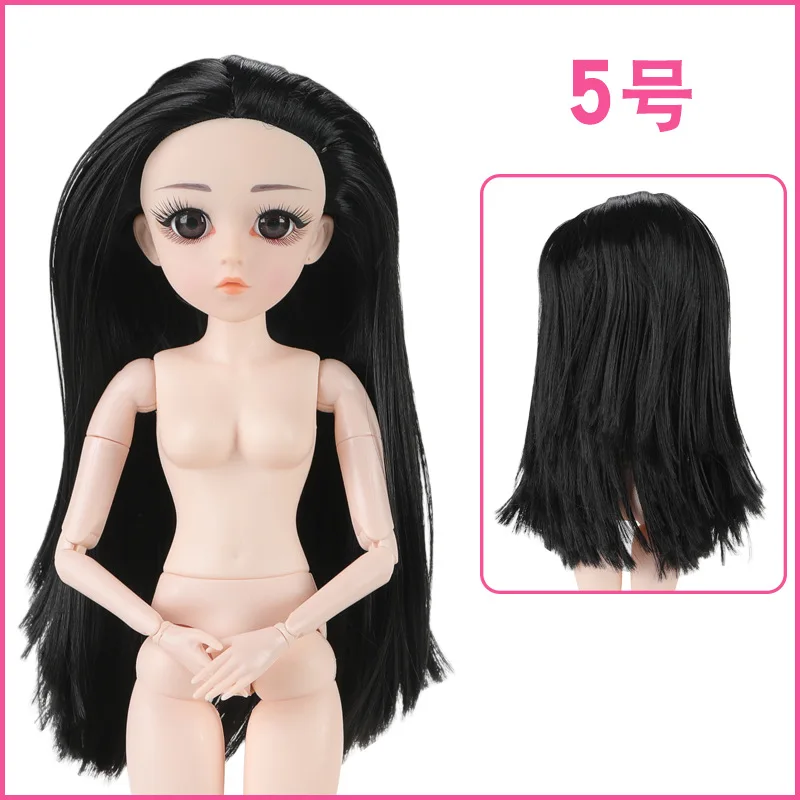 45cm 26 Movable Joints Bjd Dolls Toys 3D Eyes Eyelashes Naked Nude 1/4 Female Doll Body with Head Dolls Toy For Girls Gift
