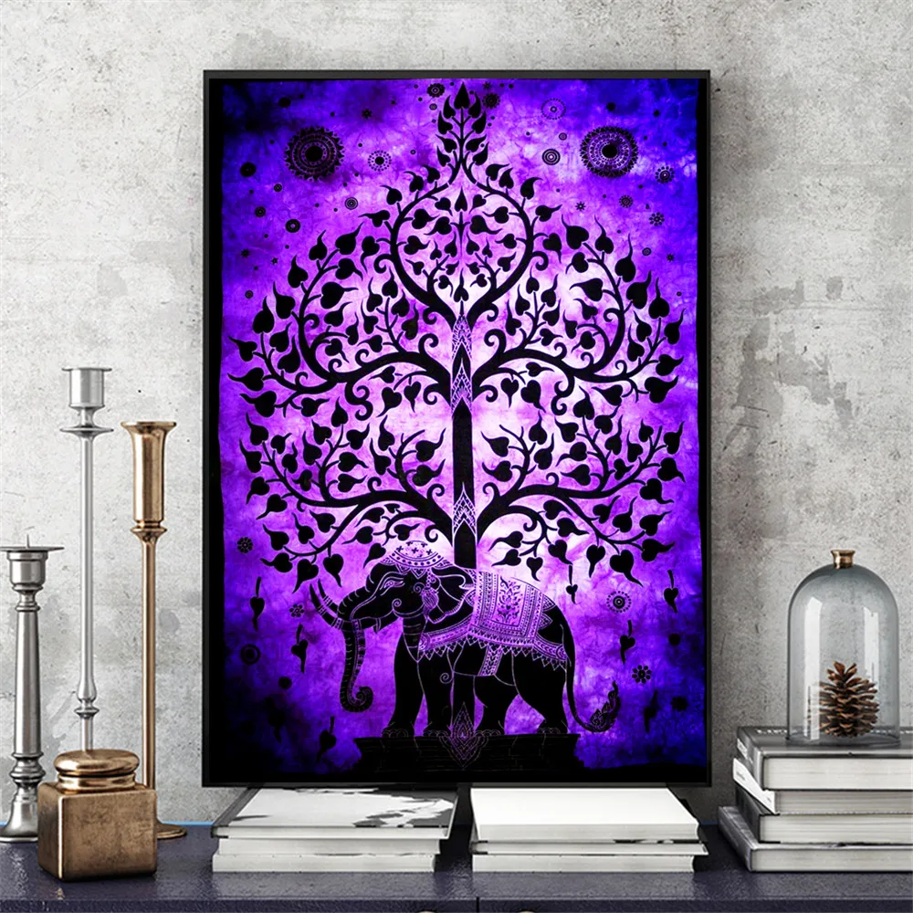 

Thailand Elephant And Tree Canvas Art Print Painting Poster Wall Picture For Living Room Home Decorative Bedroom Decor No Frame